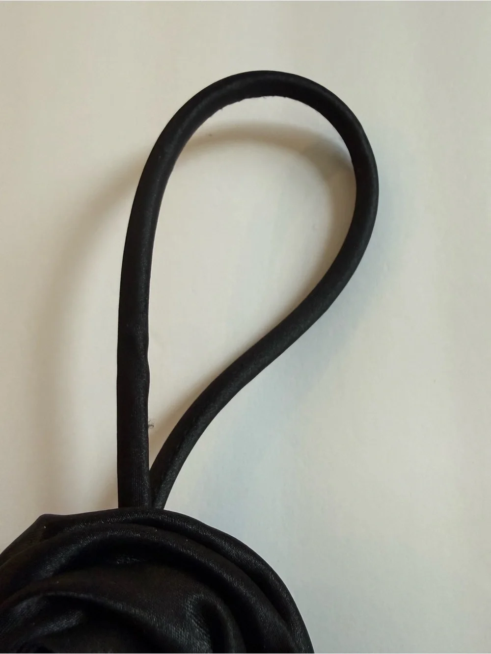 Black Satin Pleated Rosette Evening Clutch